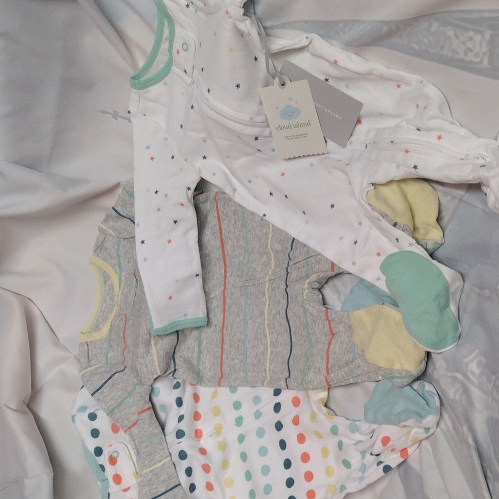 3 pack Cloud Island infant body suit